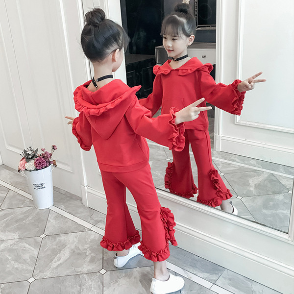 Παιδικό σετ για κορίτσια με κουκούλα σε τρία χρώματα