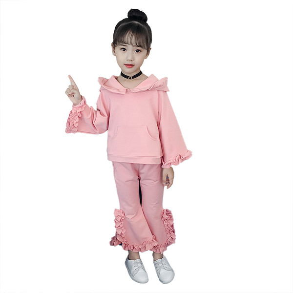 Παιδικό σετ για κορίτσια με κουκούλα σε τρία χρώματα