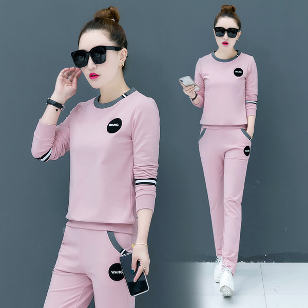 Αθλητικό γυναικείο σετ για το  φθινοπώρο σε δύο μέρη σε πέντε χρώματα