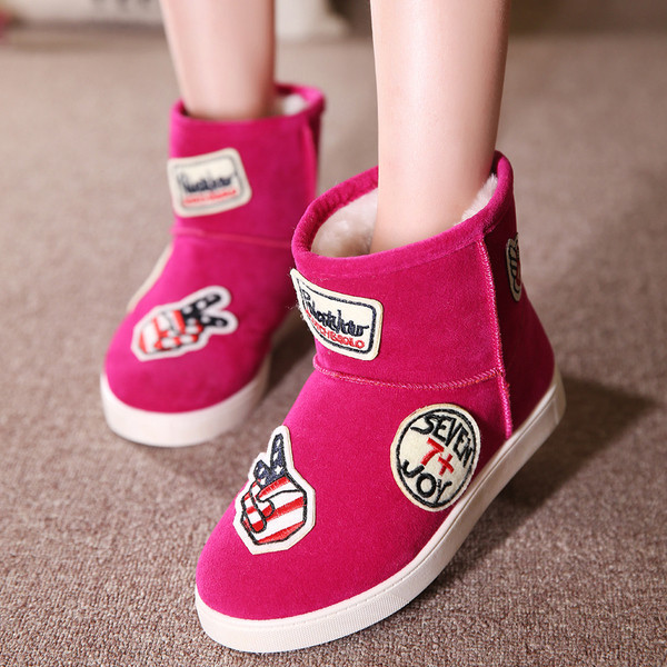 Cizme casual pentru copii din piele intoarsa cu embleme colorate in mai multe culori