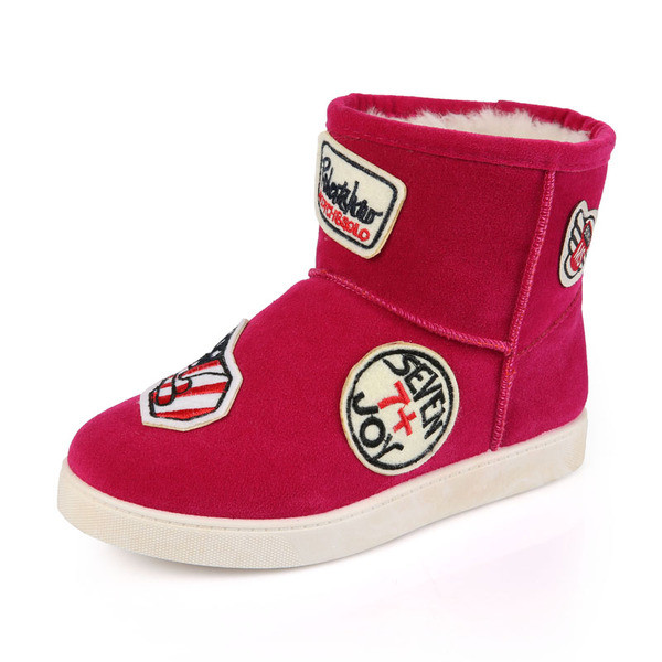 Cizme casual pentru copii din piele intoarsa cu embleme colorate in mai multe culori