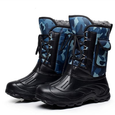 Men`s boots in camouflage pattern