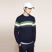 Μοντέρνο ανδρικό πουλόβερ σε σκούρο μπλε χρώμα