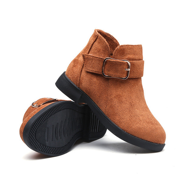 Cizme copii din piele intoarsa pentru fete cu element metalic in mai multe culori