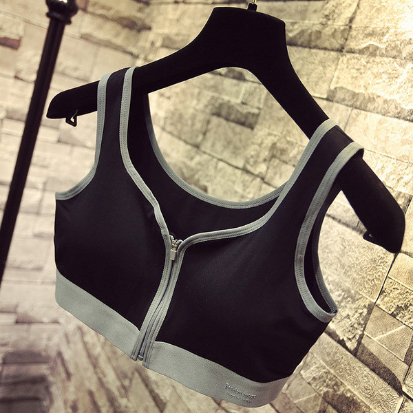 Αθλητικό γυναικείο μπουστάκι  με φερμουάρ σε διάφορα χρώματα