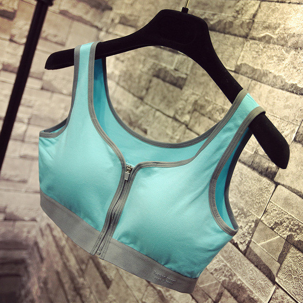 Αθλητικό γυναικείο μπουστάκι  με φερμουάρ σε διάφορα χρώματα