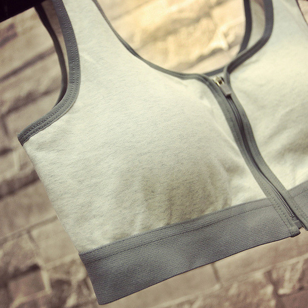 Αθλητικό γυναικείο μπουστάκι  με φερμουάρ σε διάφορα χρώματα