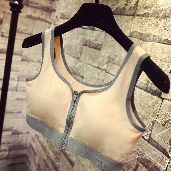 Αθλητικό γυναικείο μπουστάκι  με φερμουάρ σε διάφορα χρώματα