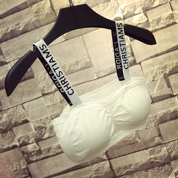 Bustieră sport cu bretele în alb-negru