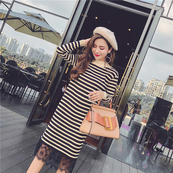 Μοντέρνο γυναικείο φόρεμα , κατάλληλο για τη καθημερινή ζωή με δαντελένιο στοιχείο