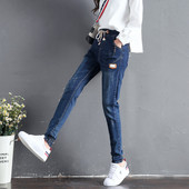 Γυναικεία τζιν με ψηλή ελαστική μέση