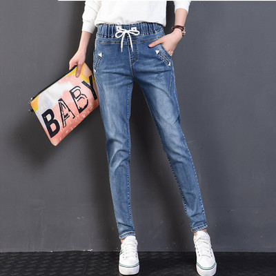 Γυναικεία τζιν με ψηλή ελαστική μέση