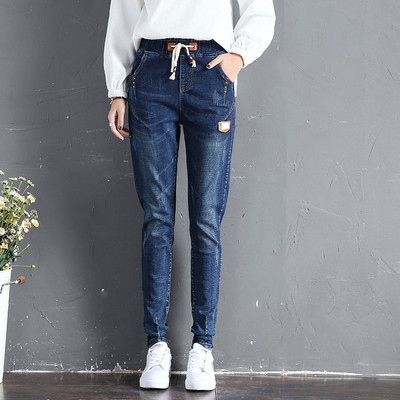 Γυναικεία τζιν με ψηλή ελαστική μέση