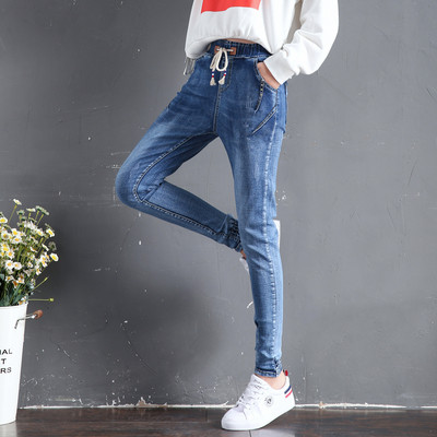 Γυναικεία τζιν με ψηλή ελαστική μέση