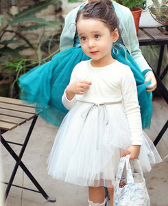 Детска рокля с тюл и панделка в три цвята