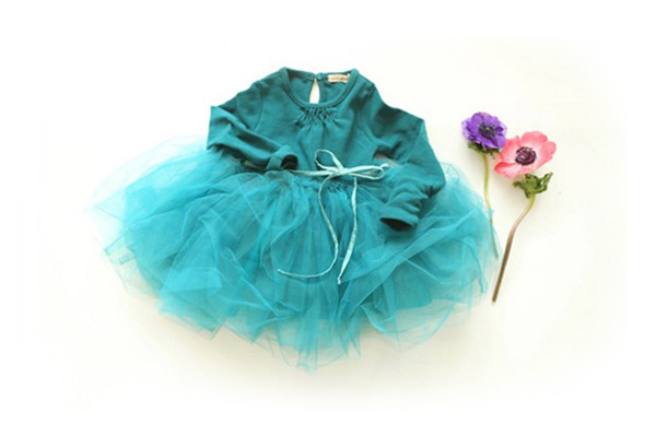 Rochie pentru copii cu tul si panglica in trei culori