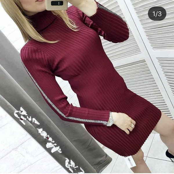 Rochie moderna de iarna de dama - polo in mai multe culori