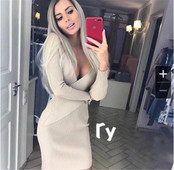 Μοντέρνο γυναικείο φόρεμα με ντεκολτέ σε σχήμα V σε διάφορα χρώματα