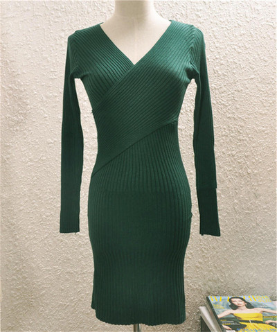 Μοντέρνο γυναικείο φόρεμα με ντεκολτέ σε σχήμα V σε διάφορα χρώματα