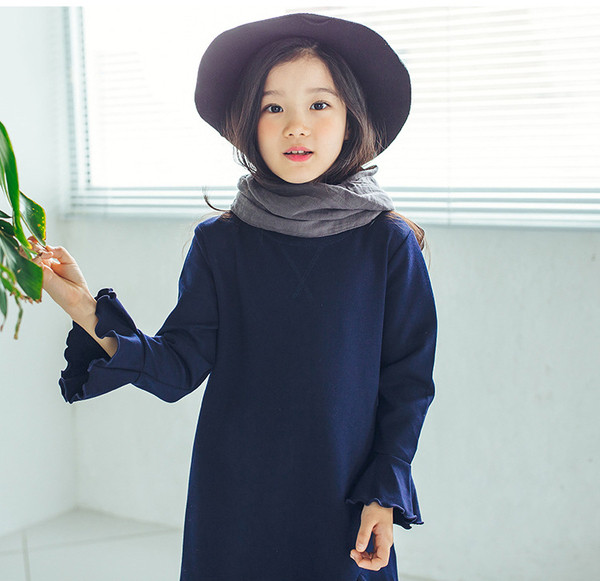 Rochie de toamna pentru copii cu maneci lungi in doua culori