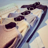 Pulover de dama subtire cu fire stralucitoare in cinci culori