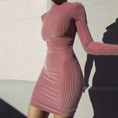 HIT Rochie elegantă de damă cu mâneci lungi Model Slim