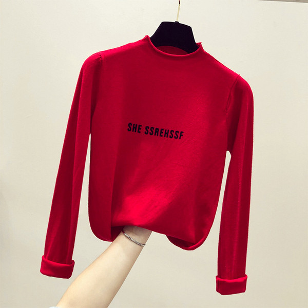 Λεπτό και μαλακό γυναικείο πουλόβερ  με επιγραφή - διαφορετικά χρώματα