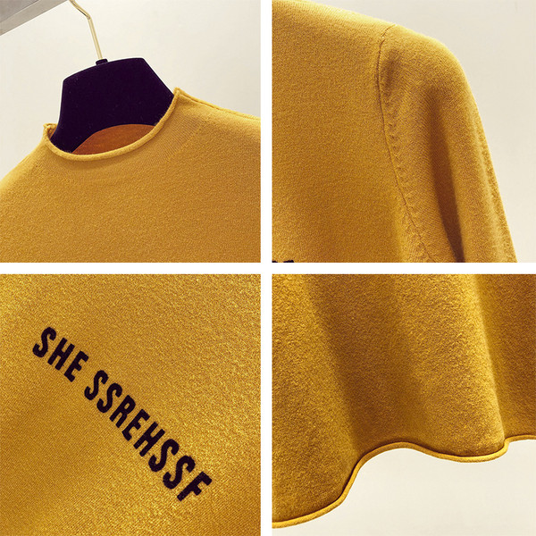 Λεπτό και μαλακό γυναικείο πουλόβερ  με επιγραφή - διαφορετικά χρώματα