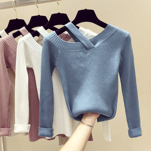 Κομψό γυναικείο πουλόβερ  - πέντε χρώματα