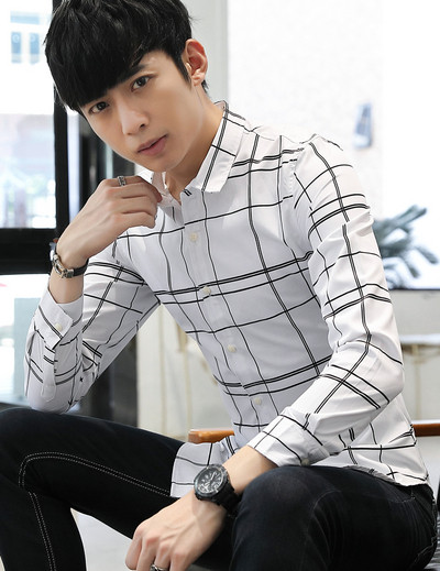 Ανδρικό πουκάμισο σε λευκό και μπλε χρώμα