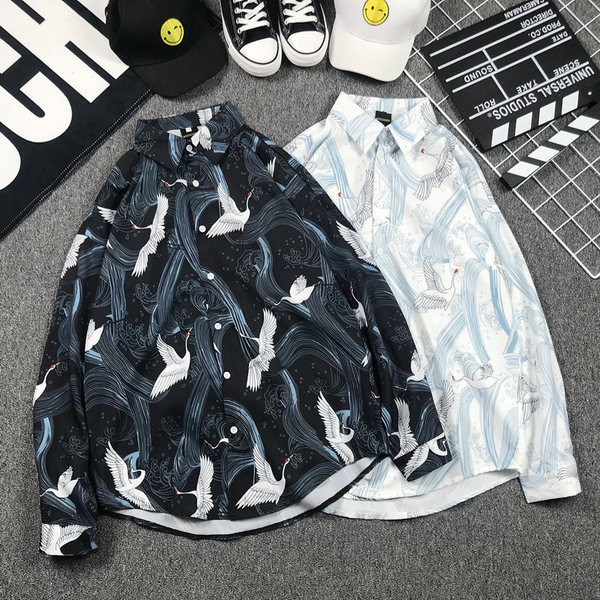 Cămașă modernă pentru bărbați în două culori cu model