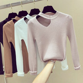 Pulover actual de damă slim pentru toamnă în patru culori