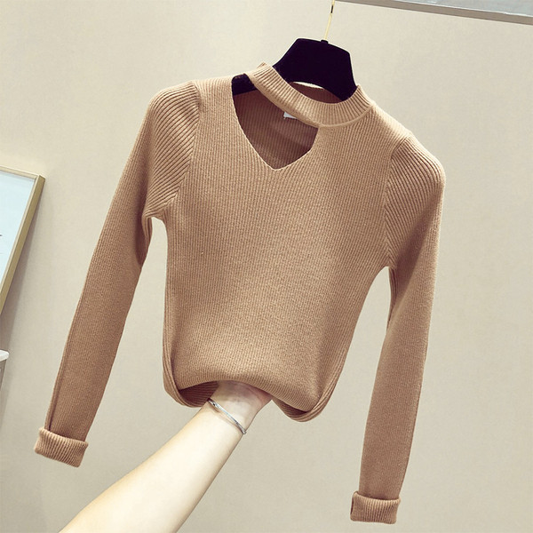 Pulover actual de damă slim pentru toamnă în patru culori