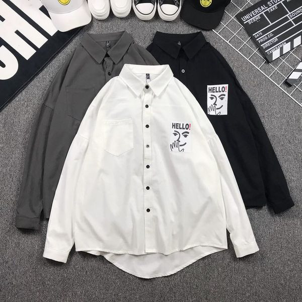 Cămașă casual pentru bărbați în trei culori cu aplicație