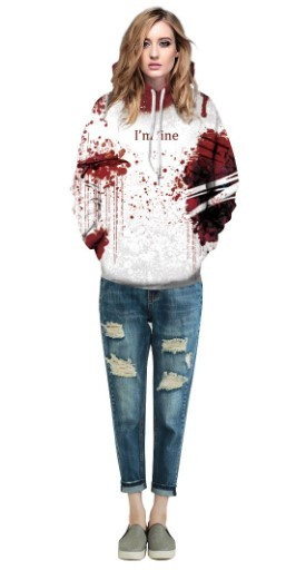 Μοντέρνο φούτερ με εκτύπωση και επιγραφή κατάλληλο για άνδρες και γυναίκες