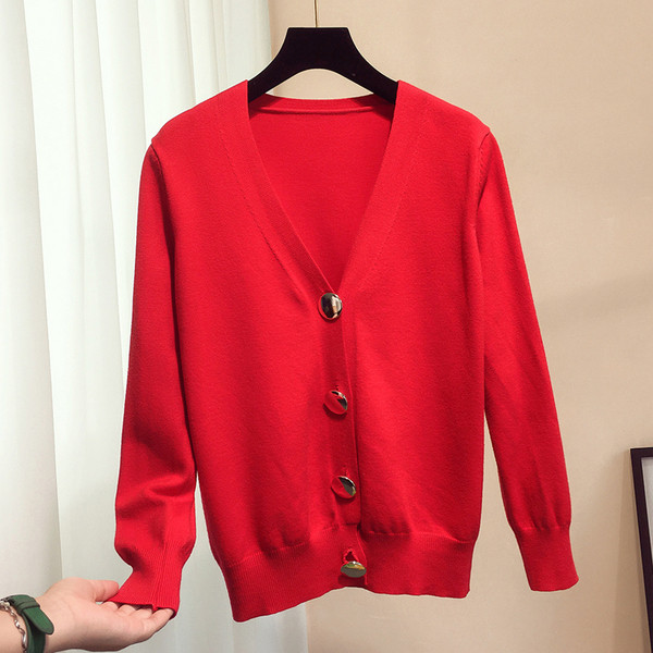 Стилна дамска жилетска с V-образно деколте в черен, бял, син и червен цвят