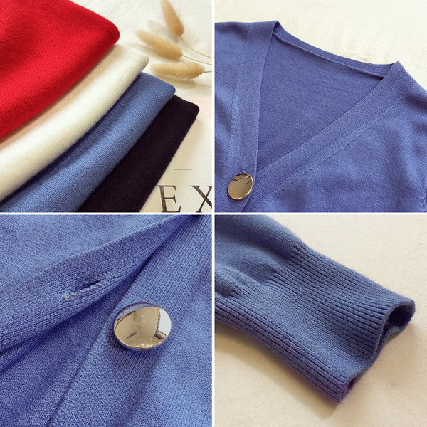 Стилна дамска жилетска с V-образно деколте в черен, бял, син и червен цвят