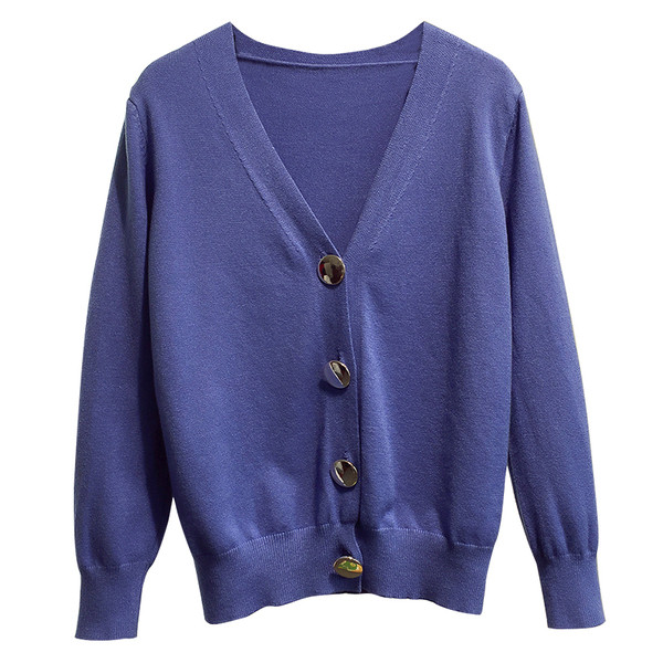 Стилна дамска жилетска с V-образно деколте в черен, бял, син и червен цвят