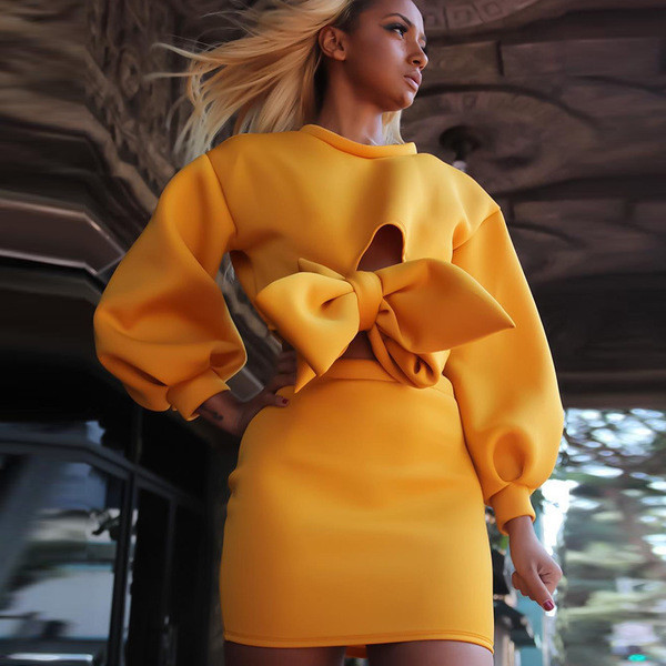 HIT Σύγχρονό γυναικείο φόρεμα με κορδέλα μπροστά