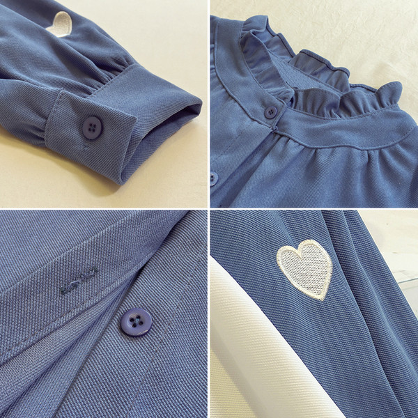 Cămașă de damă NOUĂ cu mâneci largi și inimioare brodate - trei culori