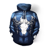 Hanorac modern pentru bărbați cu glugă și aplicație în albastru