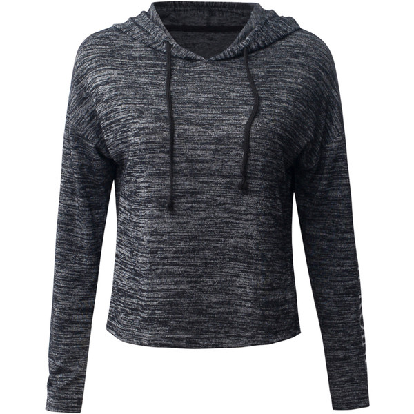 Hanorac sport de damă cu glugă și inscripție în două culori