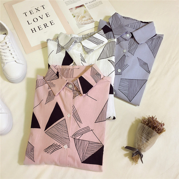 Cămașă de damă cu forme geometrice - trei culori