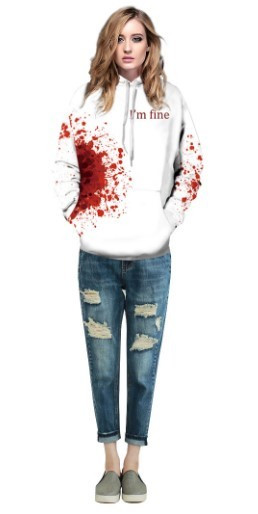 Hanorac modern alb cu inscripție și efect 3D potrivit pentru bărbați și femei