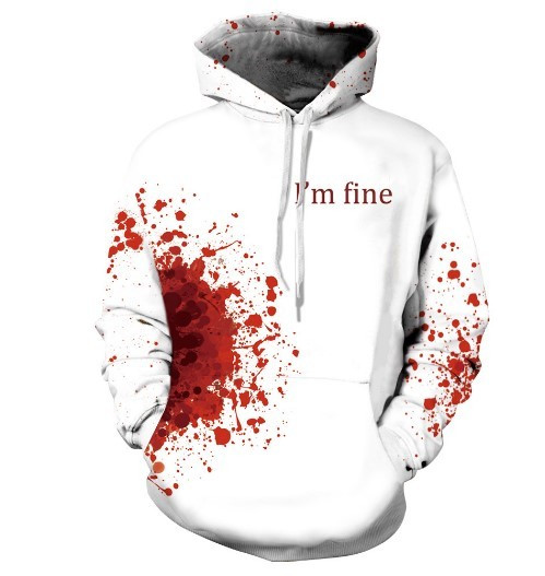 Hanorac modern alb cu inscripție și efect 3D potrivit pentru bărbați și femei