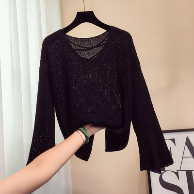 Γυναικείο πουλόβερ με V-λαιμόκοψη σε τέσσερα χρώματα