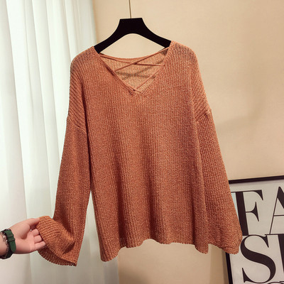 Γυναικείο πουλόβερ με V-λαιμόκοψη σε τέσσερα χρώματα