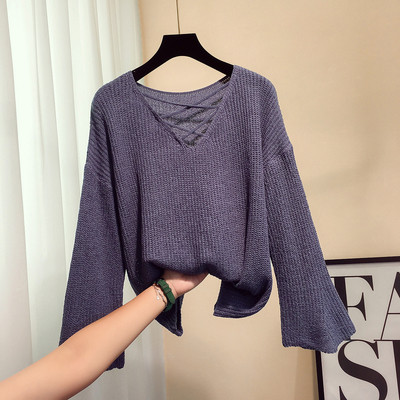 Γυναικείο πουλόβερ με V-λαιμόκοψη σε τέσσερα χρώματα