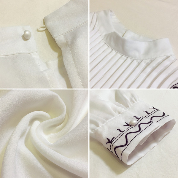 Cămașă albă elegantă de damă cu broderie