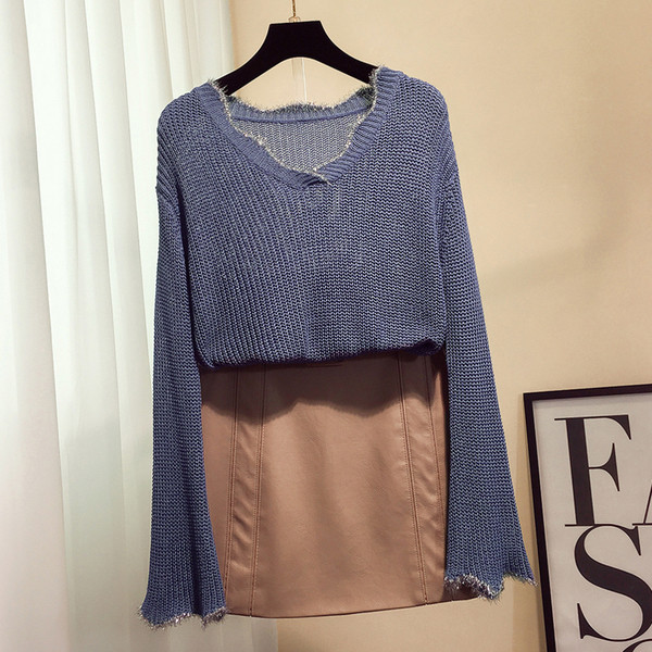 Pulover casual dama in alb, negru si albastru